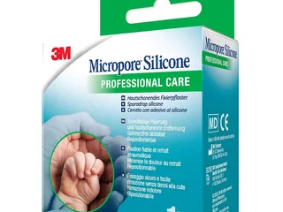 3M Micropore Silicone Silikonpflaster, blau 2,5 cm x 5 m einzeln verpackt,