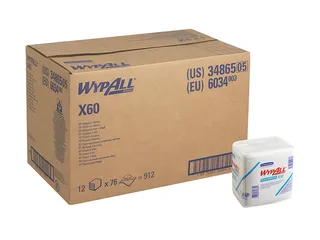 WYPALL X60 Wischtücher, 1-lagig, weiß, 31 x 32 cm (12 x 76 Bl.)