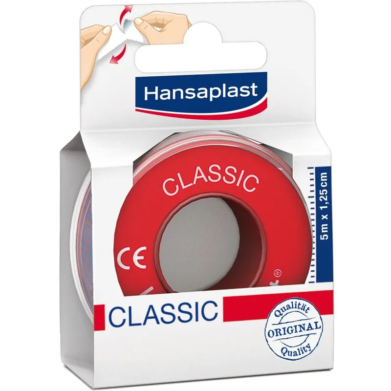 Hansaplast Fixierpflaster Classic, 5 m x 1,25 cm