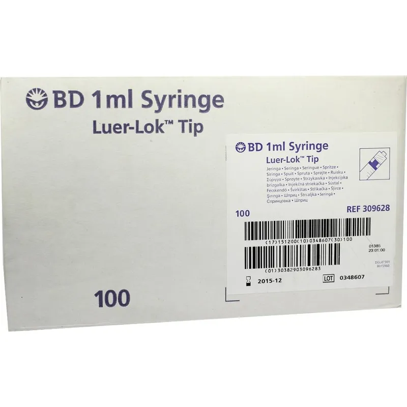 BD Plastipak Einmal-Spritze 1 ml, Luer-Lock, zentrisch