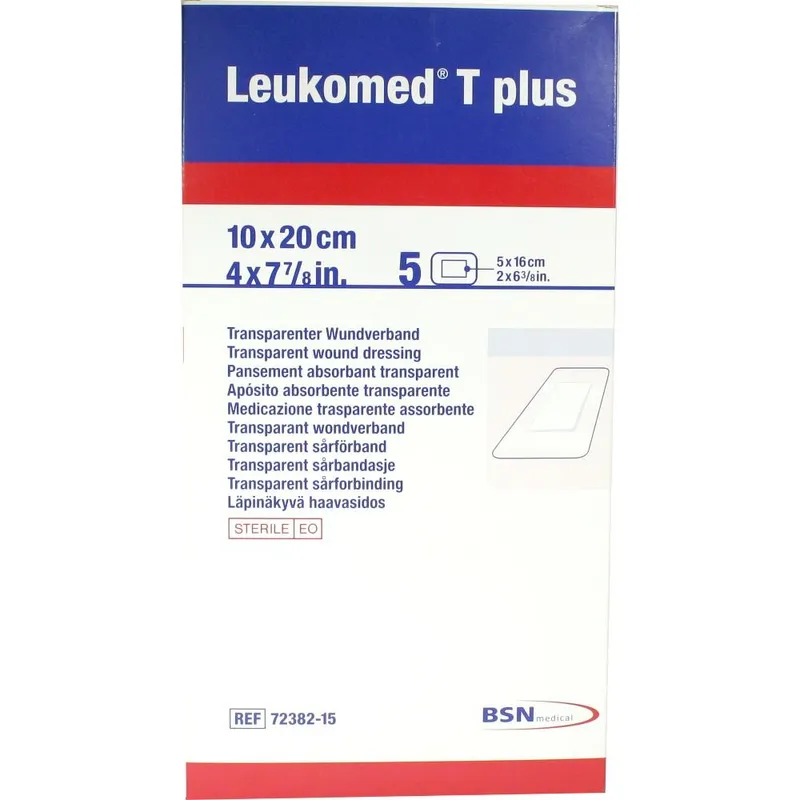 Leukomed T plus Transparentverband, 10,0 x 20,0 cm, steril (5 Stck.)