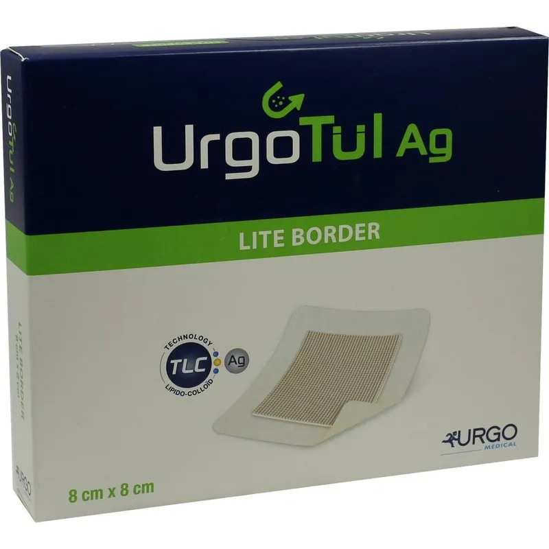 UrgoTül Ag Lite Border, 8 x 8 cm (10 Stck.)