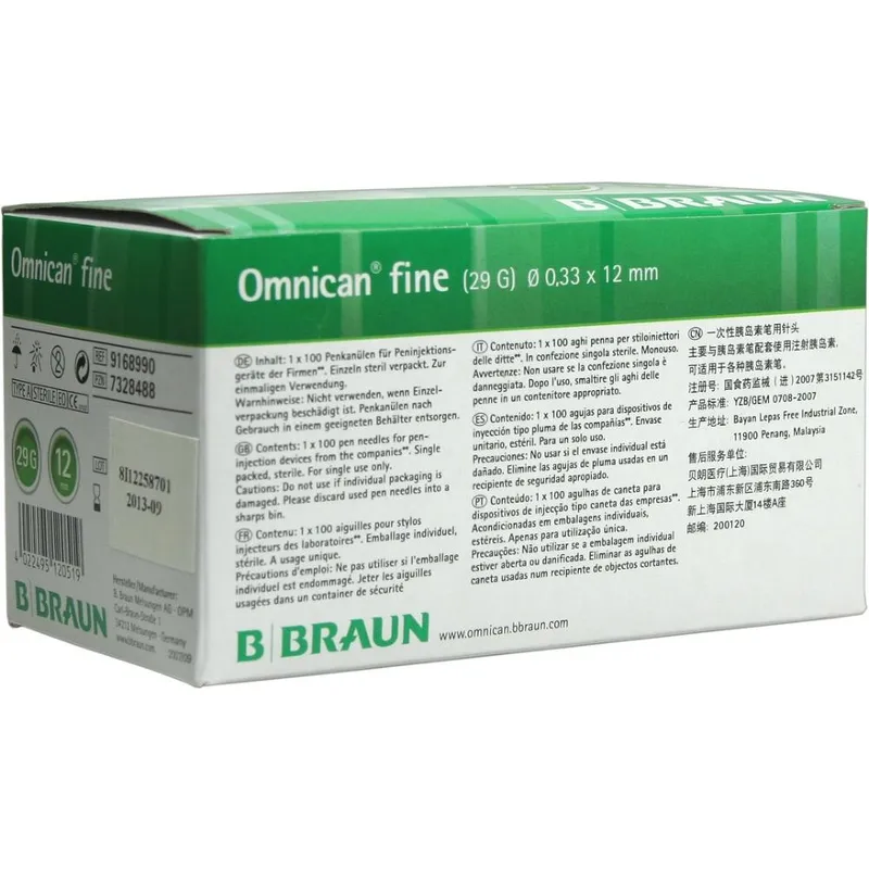 Omnican fine Pen-Kanülen, 0,33 x 12 mm (100 Stck.)