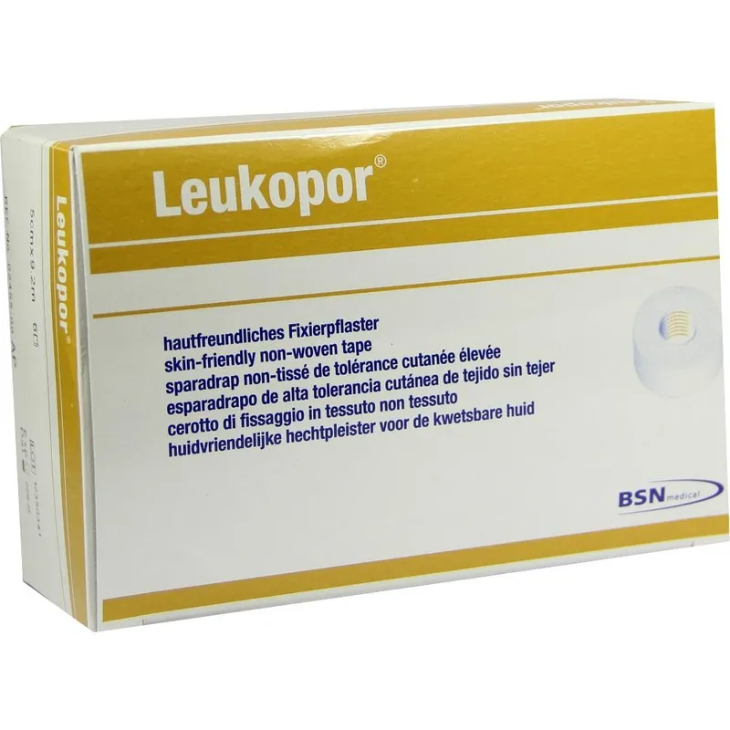 Leukopor Rollenpflaster, auf Kunststoffkern, 9,2 m x 5,00 cm