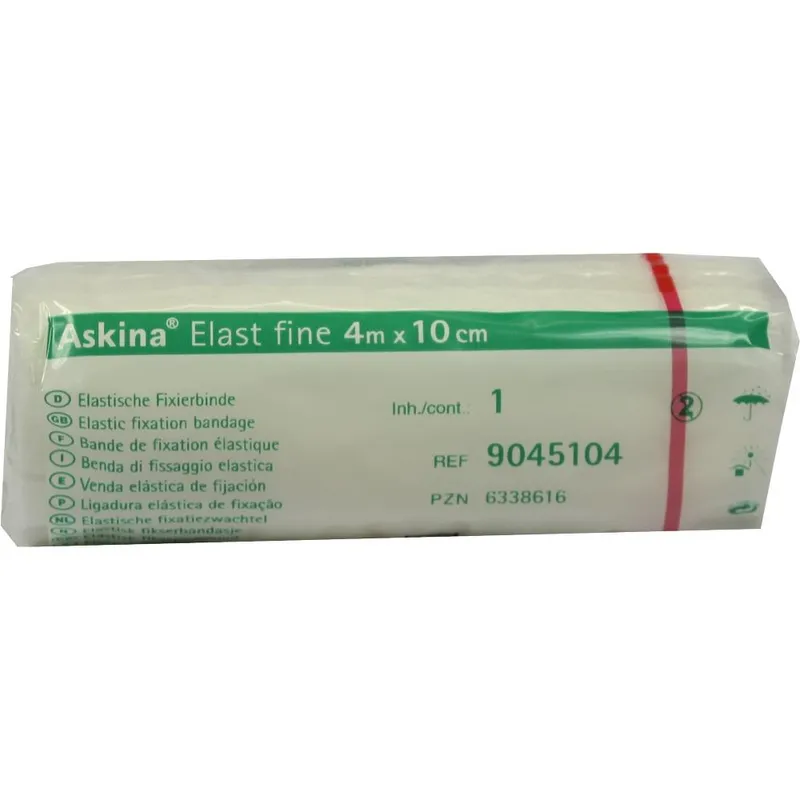 Askina Elast fine Fixierbinde, 4 m x 10 cm, cellophaniert