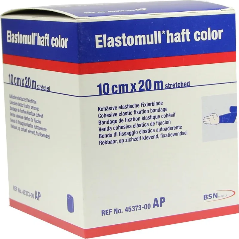 Elastomull haft color Fixierbinde, 20 m x 10 cm, blau