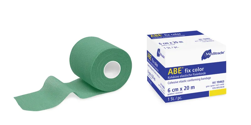 ABE® fix color hochelastische Fixierbinde, 6 cm x 20 m, grün