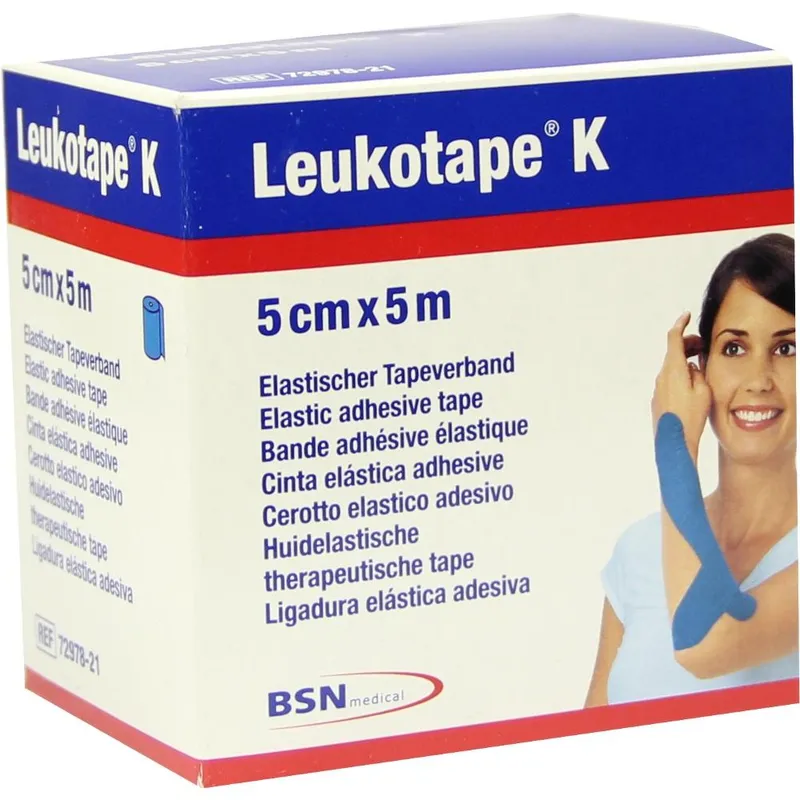 Leukotape K Klebebinde, 5 m x 5,00 cm, blau