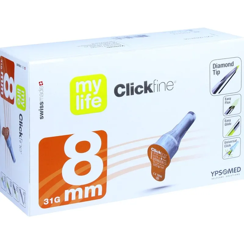 Mylife Clickfine DiamondTip Pen-Nadeln, 0,25 x 8 mm (100 Stck.)