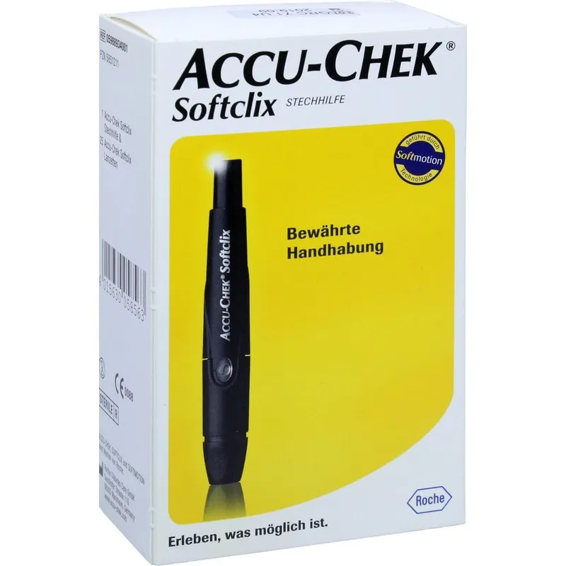 Accu-Chek Softclix Stechhilfe schwarz, inkl. 25 Accu-Chek Softclix Lanzetten