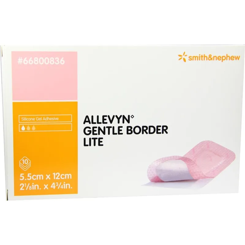 Allevyn Gentle Border Lite steril, 5,5 x 12 cm, Wundverband (10 Stck.)