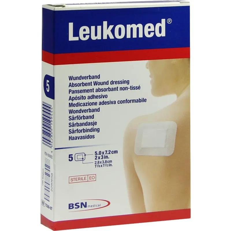 Leukomed Vlies-Wundverband, 7,2 x 5,0 cm, steril (5 Stck.)