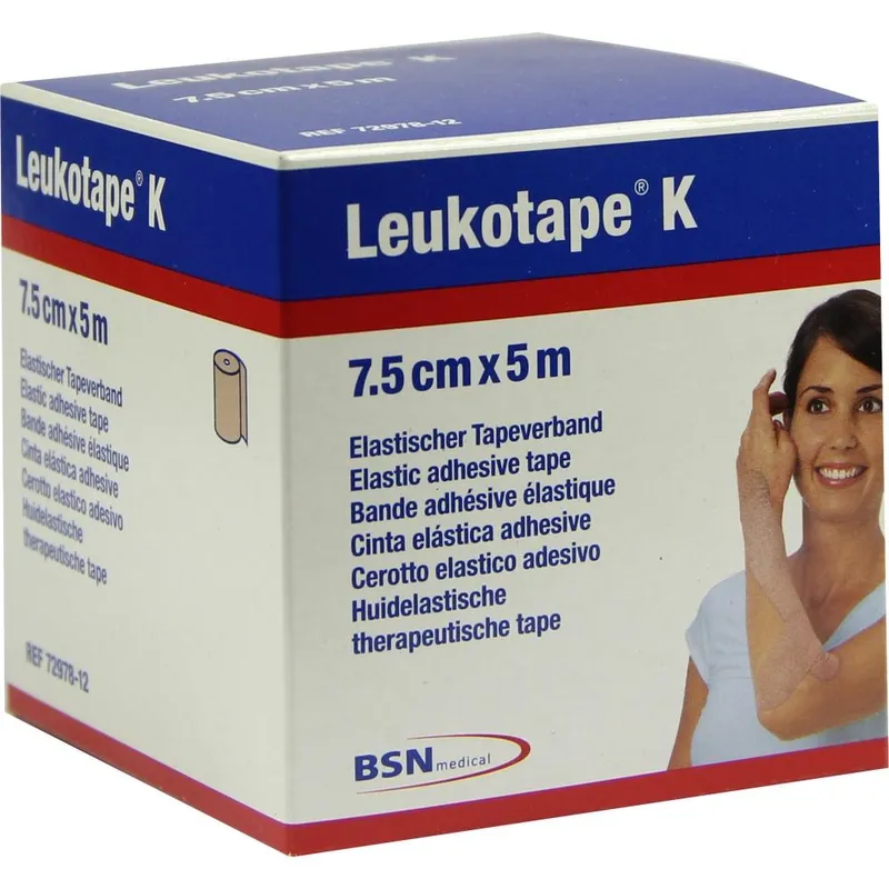 Leukotape K Klebebinde, 5 m x 7,50 cm, hautfarben