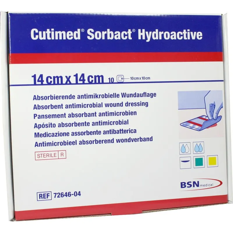 Cutimed Sorbact Hydroactive, Wundauflagen 14 x 14 cm (10 Stck.)