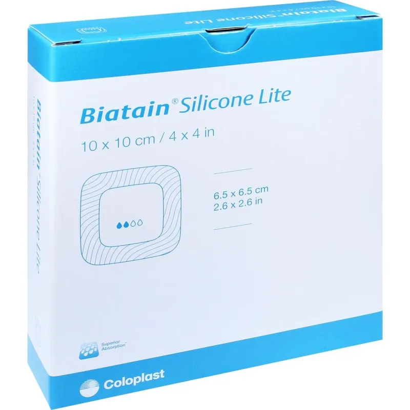 Biatain Silicone Lite Schaumverband, steril, 10 x 10 cm (10 Stck.)