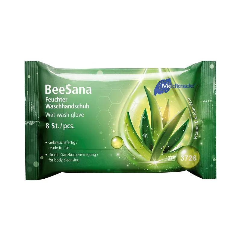 Waschhandschuh feucht BeeSana 8 piece