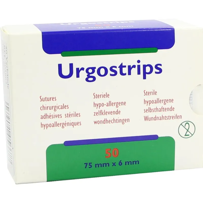 Urgostrips Wundnahtstreifen, steril, weiß, 75 x 6 mm (50 x 3 Streifen)