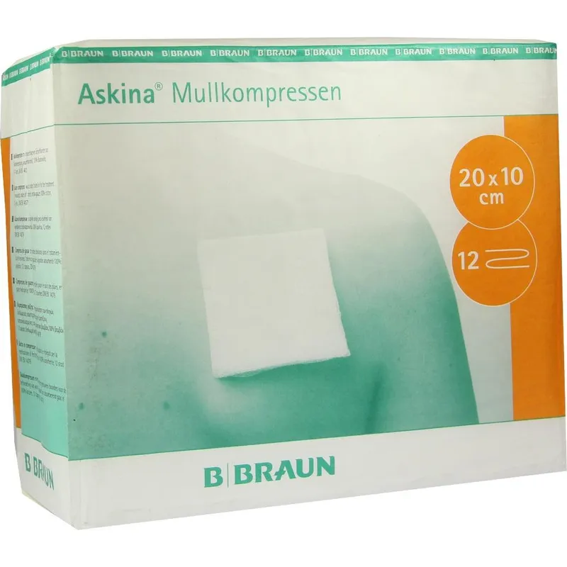 Askina Mullkompressen 12-fach unsteril, 10 x 20 cm (100 Stck.)