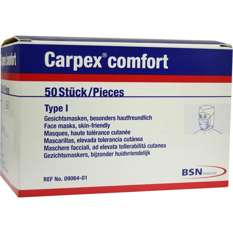 Carpex comfort Einmal-OP-Masken Type I, (95 % BFE) (50 Stck.)