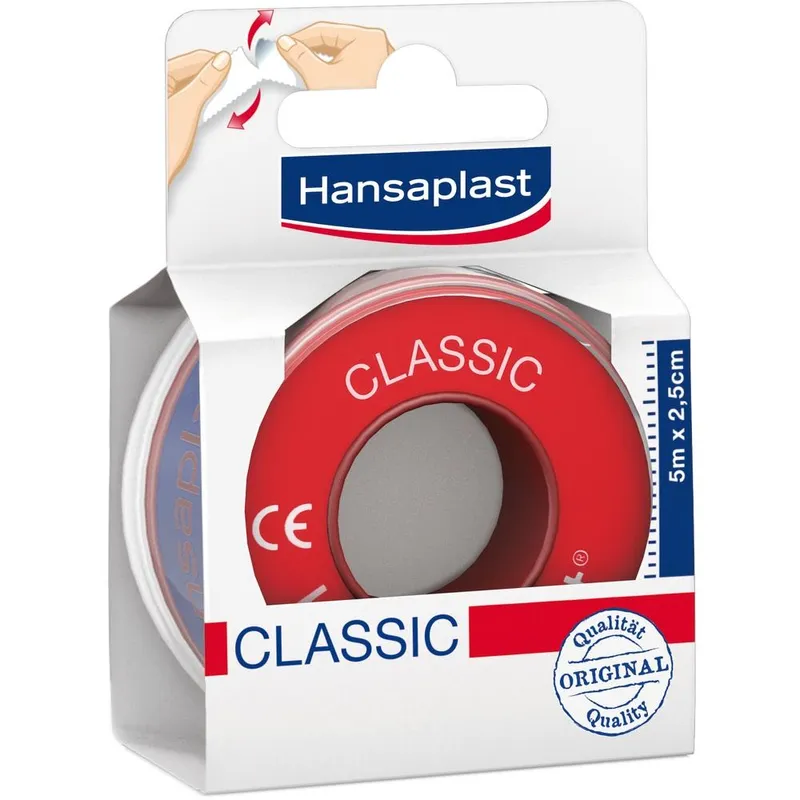 Hansaplast Fixierpflaster Classic, 5 m x 2,5 cm