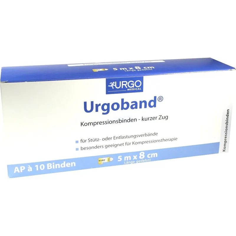 Urgoband Kurzzugbinden, hautfarben, 5 m x 8 cm (10 Stck.)