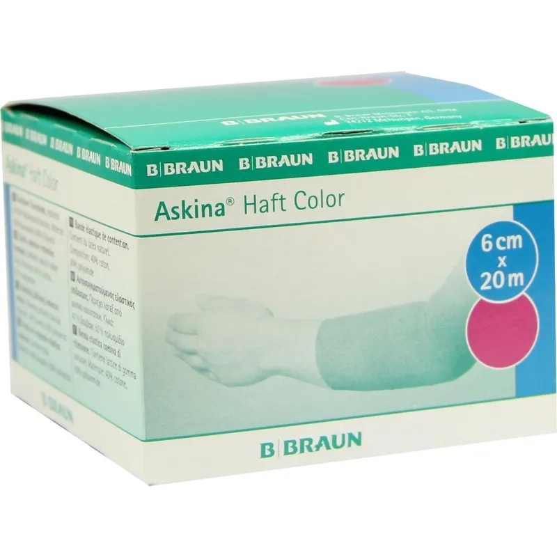 Askina Haft Color Fixierbinde pink, 20 m x 6 cm