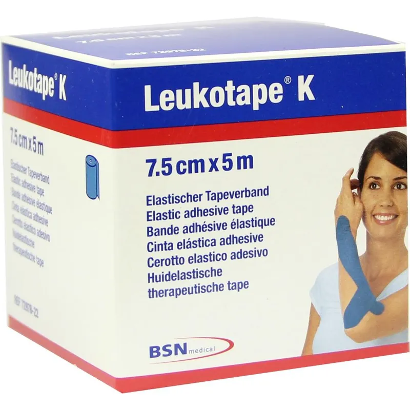 Leukotape K Klebebinde, 5 m x 7,50 cm, blau