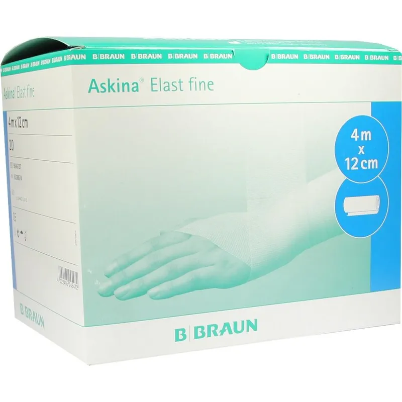 Askina Elast fine Fixierbinden, 4 m x 12 cm, nackt lose (20 Stck.)