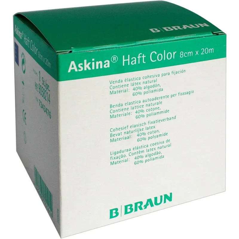 Askina Haft Color Fixierbinde blau, 20 m x 8 cm