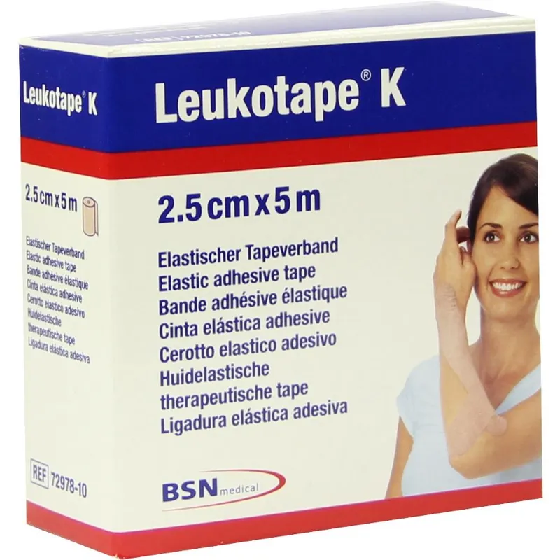 Leukotape K Klebebinde, 5 m x 2,50 cm, hautfarben