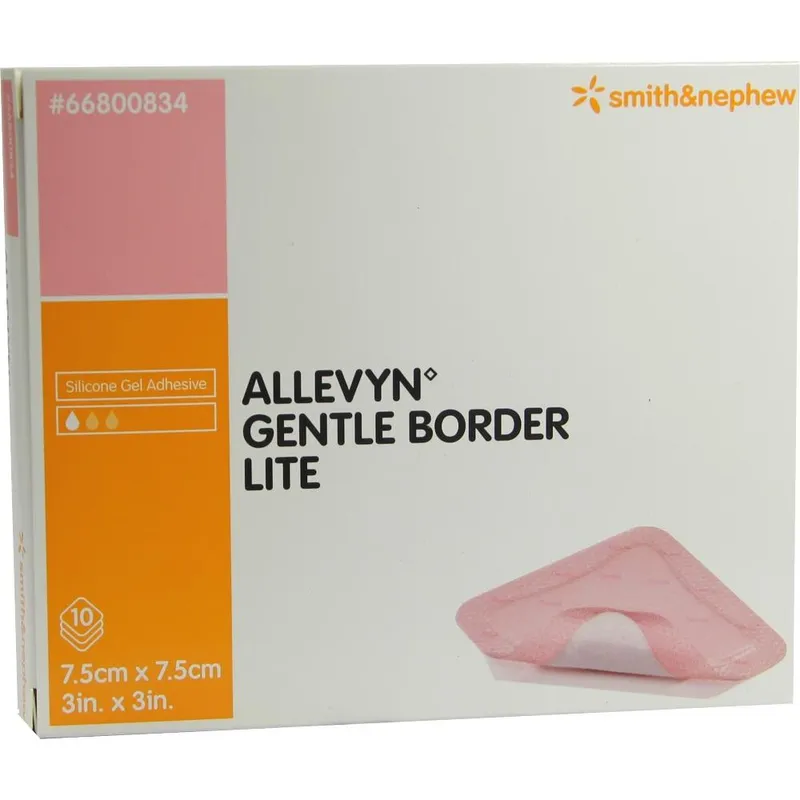 Allevyn Gentle Border Lite steril, 7,5 x 7,5 cm, Wundverband (10 Stck.)