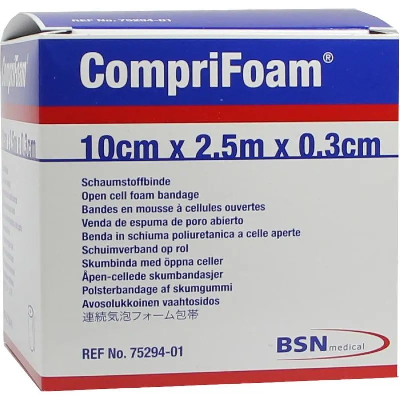 CompriFoam Schaumstoffbinde, 10 cm x 2,5 m x 0,3 cm