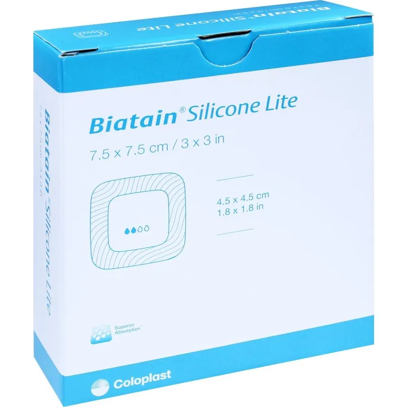 Biatain Silicone Lite Schaumverband, steril, 7,5 x 7,5 cm (10 Stck.)