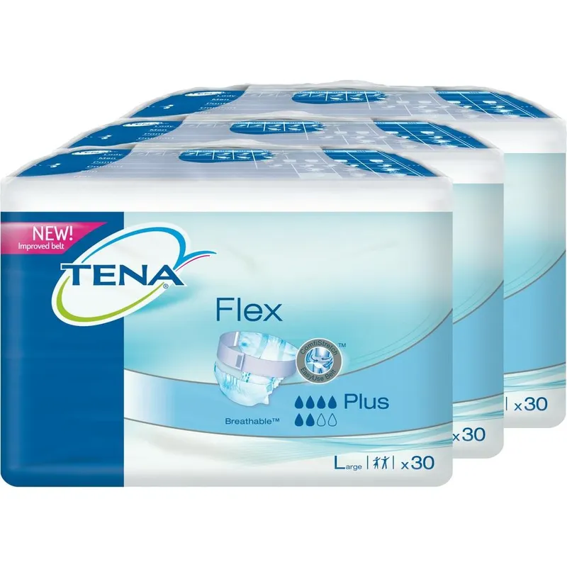 TENA Flex Plus L blau (3 x 30 Stck.), Inkontinenzeinlagen #723333#