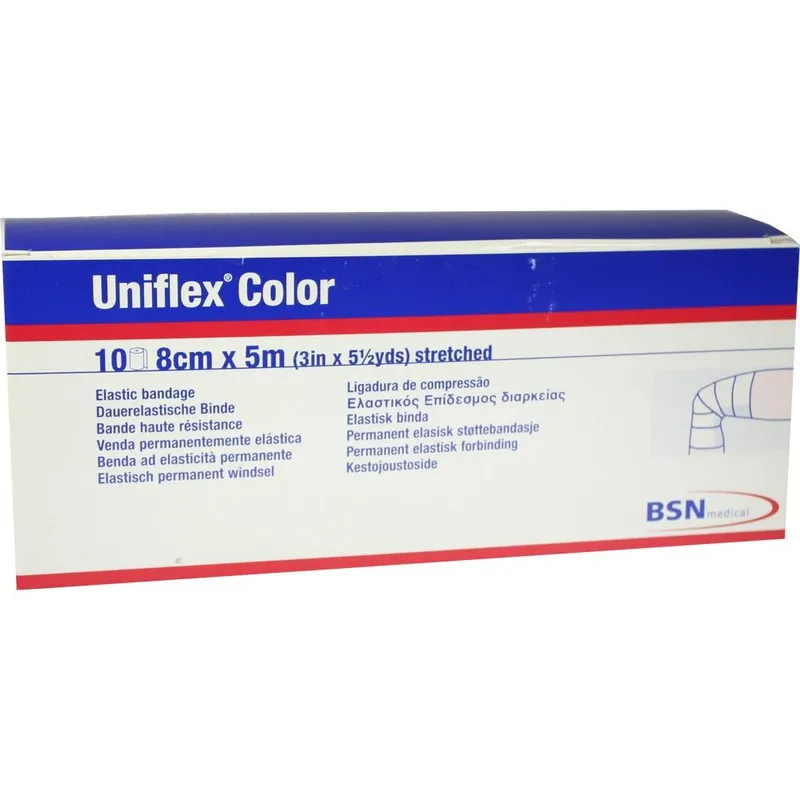 Uniflex color Universalbinde, 5 m x 8 cm, blau