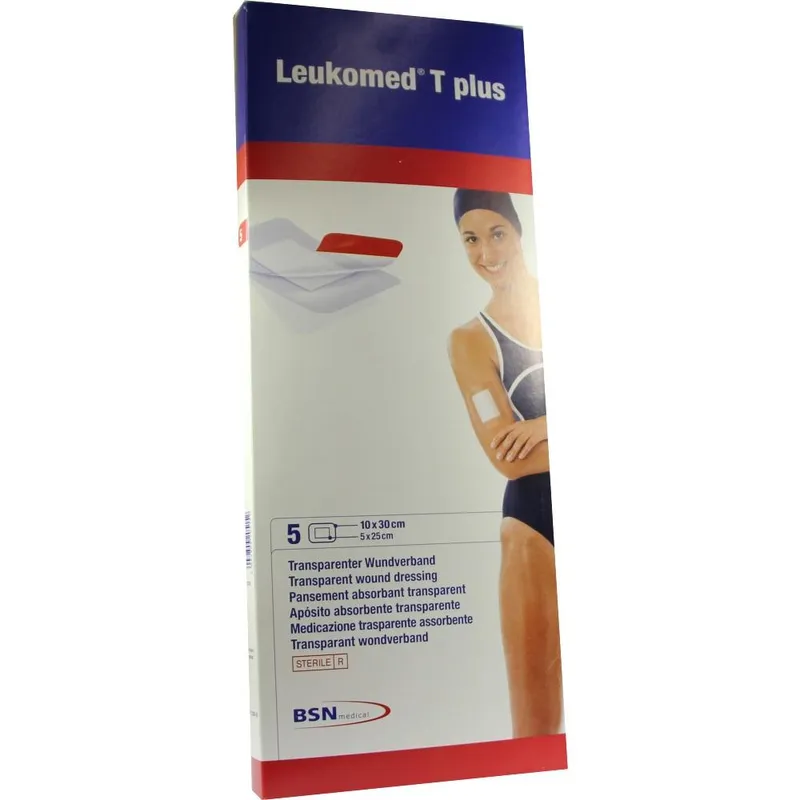 Leukomed T plus Transparentverband, 10,0 x 30,0 cm, steril (5 Stck.)