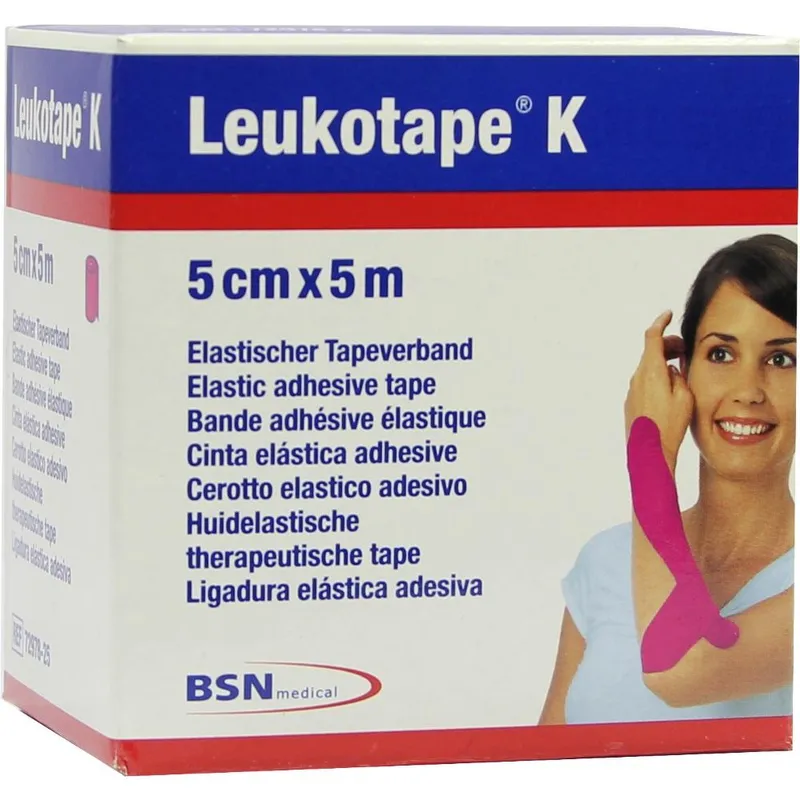 Leukotape K Klebebinde, 5 m x 5,00 cm, pink