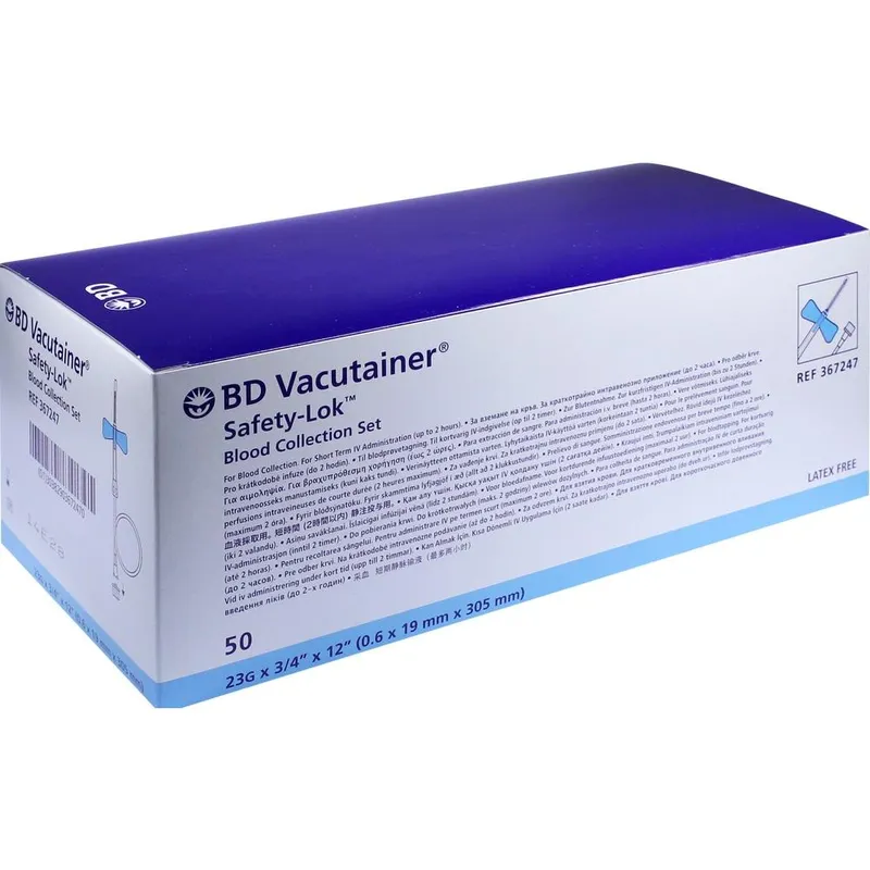 BD Vacutainer Safety-Lok, 23 G, 0,6 x 19 mm, hellblau (50 Stck.)