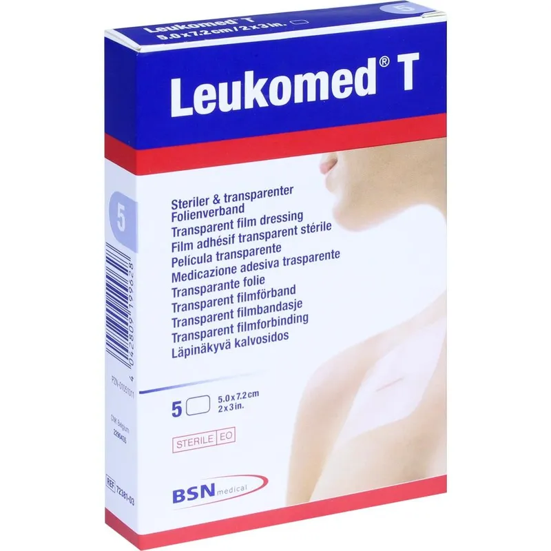 Leukomed T Transparentverband, 7,2 x 5,0 cm, steril (5 Stck.)