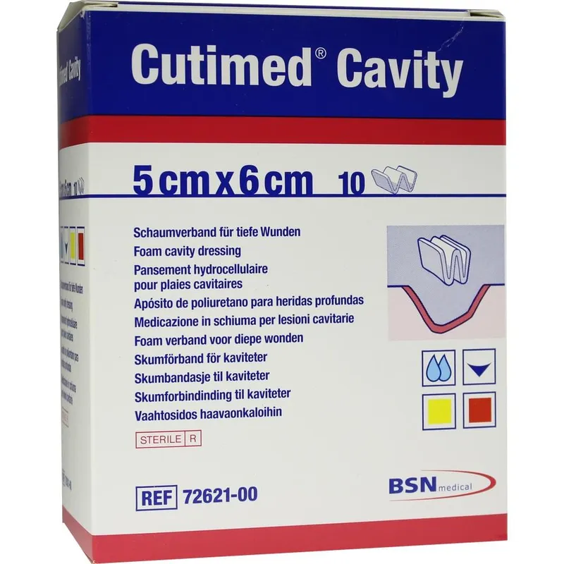 Cutimed Cavity Schaumverband, 5 x 6 cm, steril (10 Stck.)