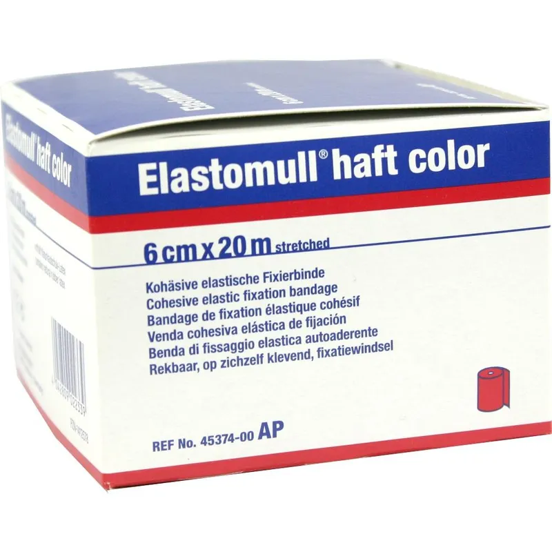 Elastomull haft color Fixierbinde, 20 m x 6 cm, rot