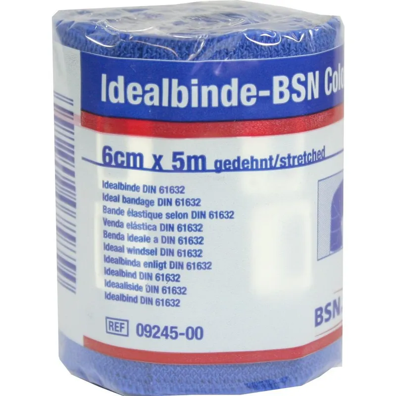 Idealbinde Color 5 m x 6 cm, blau, in Zellglas