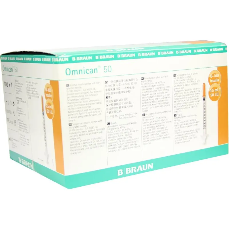 Omnican 50 Insulinspritzen, 0,5 ml, U-100 (100 Stck.)