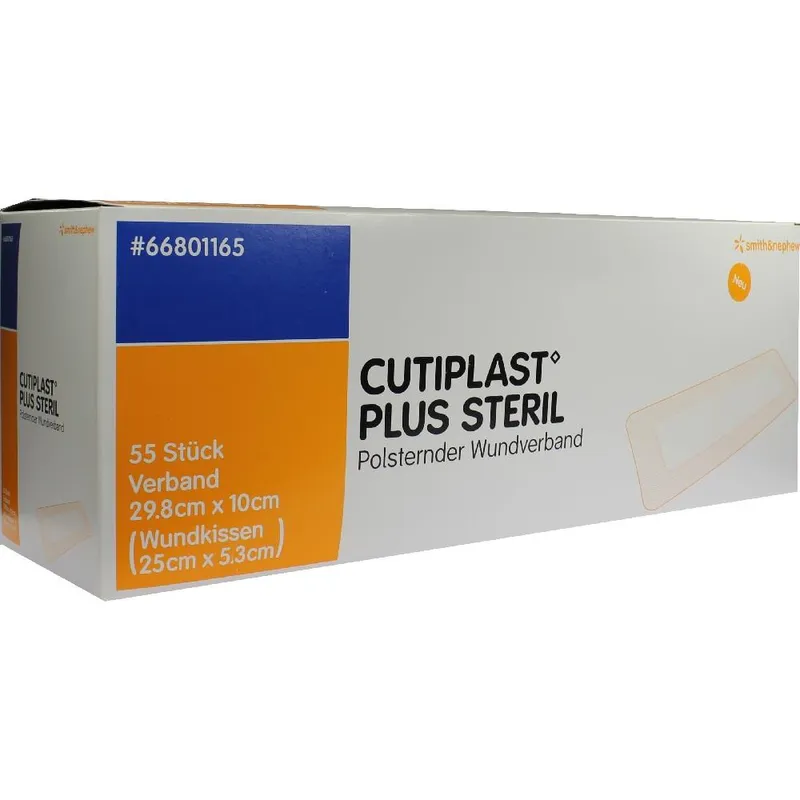 Cutiplast Plus steril, 29,8 x 10 cm, Vliesstoffverband (55 Stck.)