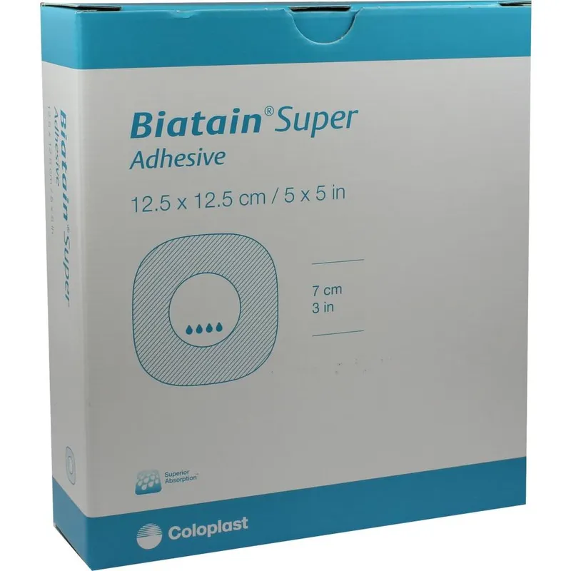 Biatain Super Hydrokapillarer Verband, steril, 12,5 x 12,5cm (10 Stck.)