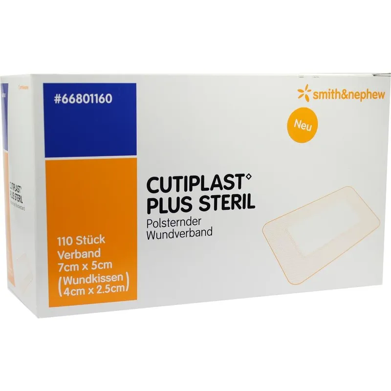 Cutiplast Plus steril, 7 x 5 cm, Vliesstoffverband (110 Stck.)