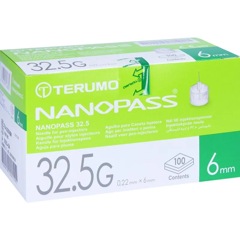 NANOPASS 32.5G Pen-Nadeln, 0,22 x 6 mm (100 Stck.)