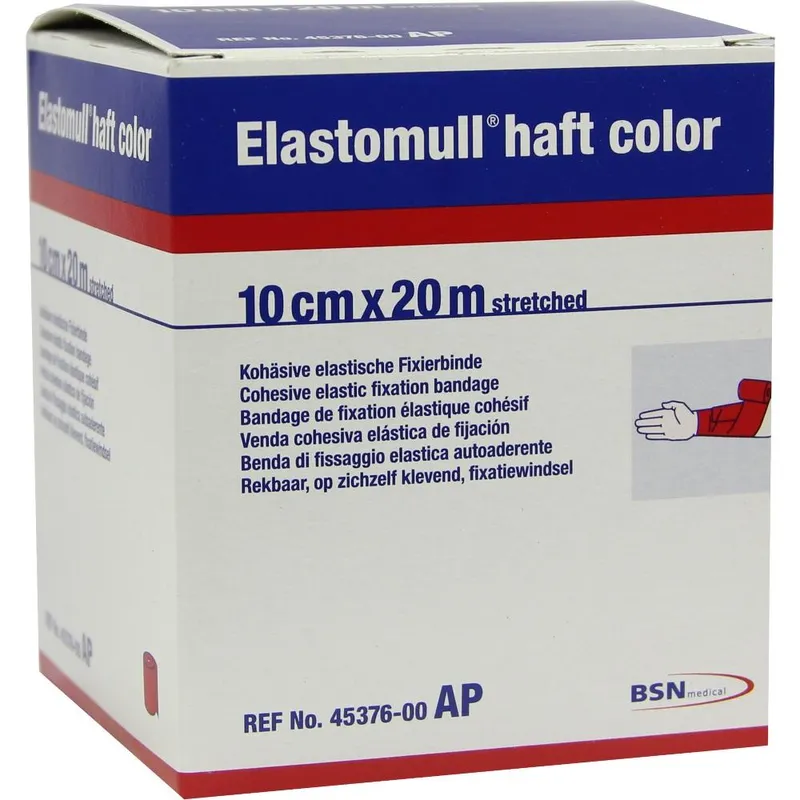 Elastomull haft color Fixierbinde, 20 m x 10 cm, rot