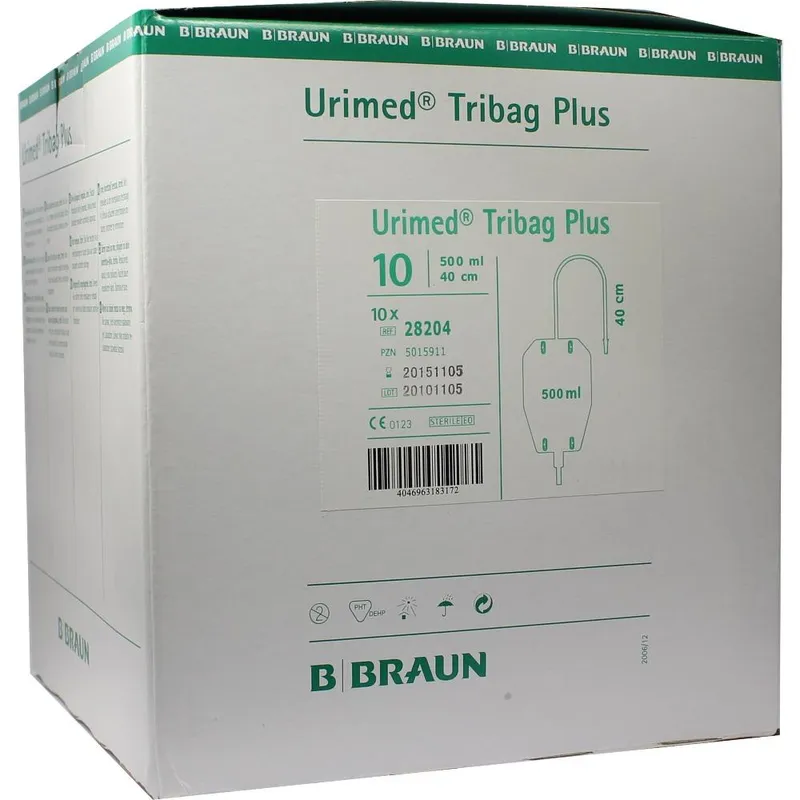 Urimed Tribag Plus Beinbeutel 500 ml, steril, 40 cm Schlauch (10 Stck.)