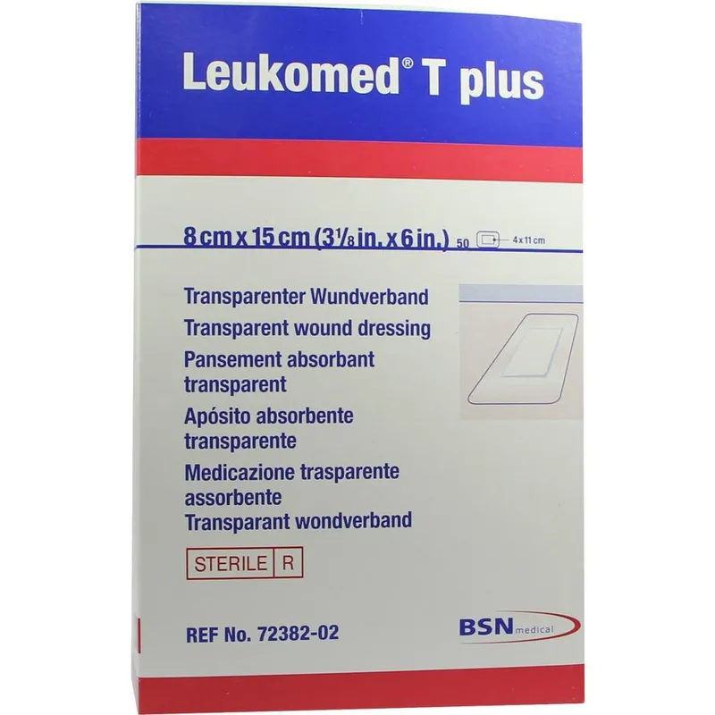 Leukomed T plus Transparentverband, 8,0 x 15,0 cm, steril (50 Stck.)